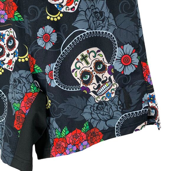 Tachuntfish THF Athletic Shorts Dia De Los Muertos Skull Pattern Men’s S - Picture 3 of 9